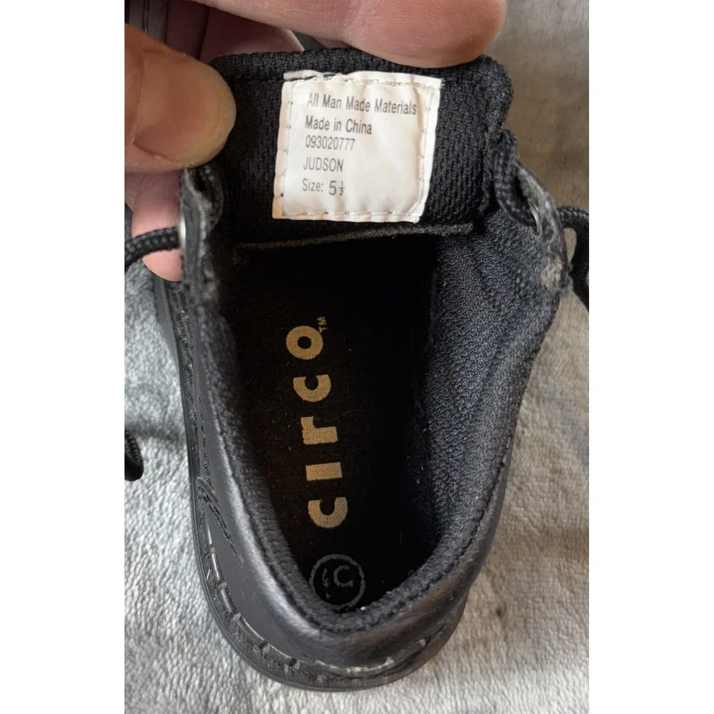 Circo Shoes Toddler Size 5.5 Black Oxford Lace Up Lug Sole Judson‎ Faux Leather